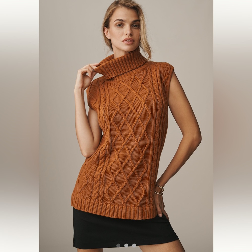 NWT Anthropologie cable‎ knit twofer turtleneck